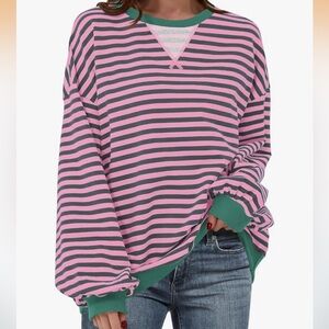 Striped Pink and Green Sweater